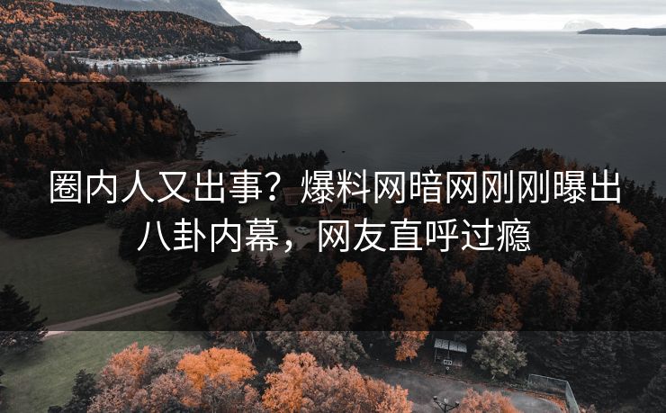 圈内人又出事？爆料网暗网刚刚曝出八卦内幕，网友直呼过瘾
