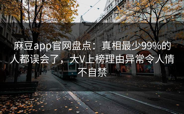 麻豆app官网盘点：真相最少99%的人都误会了，大V上榜理由异常令人情不自禁